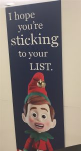Cheeky Myer Elf Banner